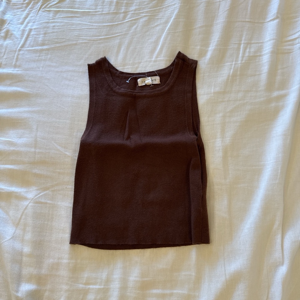 La Hearts Chocolate Brown Tank Top